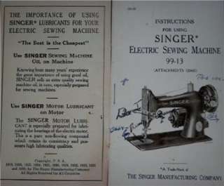 Singer Models 99 13 Sewing Machine Manual On CD