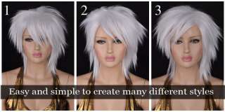 GW440 White Gothic Style Allure Layer Short Hair Wig  