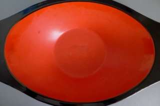 Mid Century Danish black & red enamel enameled bowl  