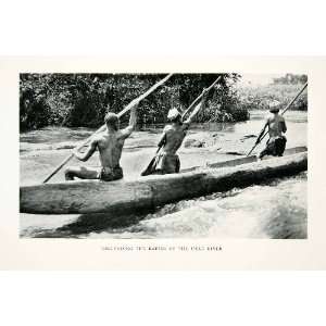  1930 Print Uele River Canoe Boat Rapids Africa Marine 