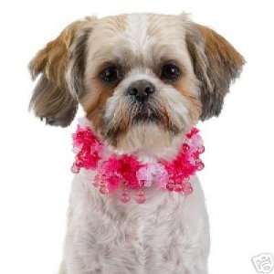  Aria Dog Collar Pua Lei Scrunchie Pink Blossom SMALL 