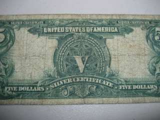 1899 5 DOLLAR SILVER CERTIFICATE CHIEF ONEPAPA FIVE DOLLAR LARGE SIZE 