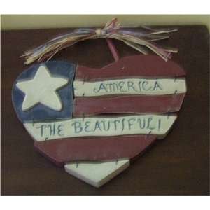   Decorative Heart shaped America the Beautiful Plaque