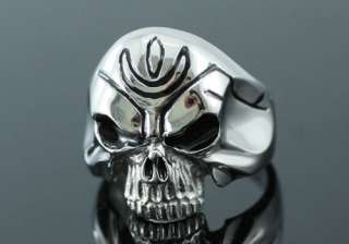 Biker Gothic Skull w/o Jaw Stainless Steel Ring R075  