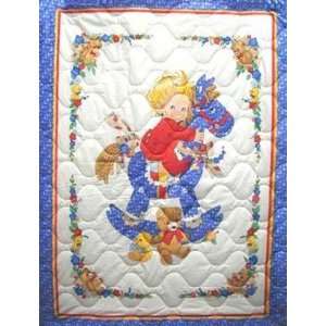  45 Wide Quilted Panel Rocking Horse Fabric By The Panel 