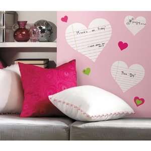  Heart Notepad Dry Erase Peel & Stick Wall Decals 