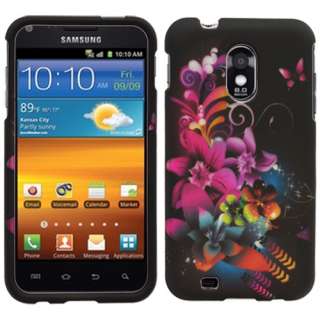 Samsung Galaxy S2 Epic Touch D710 Sprint Purple Flower Butterfly Hard 