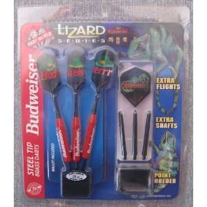  Dart World Budweiser Lizard Series 22 gr. Steel Tip Brass Darts 