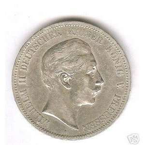 GERMANY PRUSSIA 1900 A 5 MARKS SILVER COIN