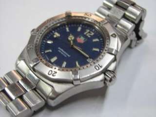 Tag Heuer Professional WK1113 Blue Stainless Steel Mens Wristwatch 