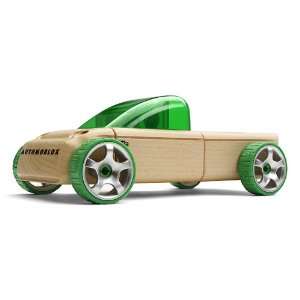  Automoblox T9 Green Wooden Toy Pickup Truck Sports 