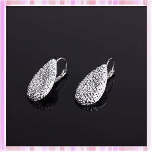 Terrific Water Drop Silver Acrylic Excellent Lady Fashion Earring One 
