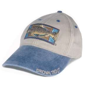  Flying Fisherman Brown Trout Cap (Khaki/Navy, One Size 