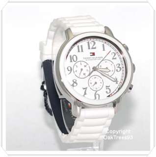 TOMMY HILFIGER WOMENS MULTI FUNCTION WHITE DIAL SILICONE WATCH 1780958 