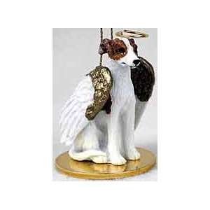  Whippet Angel Christmas Ornament   Brindle and White