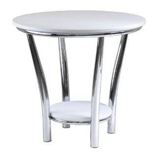  Lazy Susan Oval Ring Side Table, White