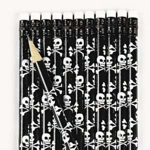  Skull & Crossbones Pencils   Basic School Supplies 