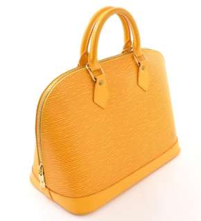 LOUIS VUITTON Alma Yellow Epi leather Hand Bag E915  