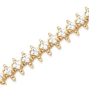  14k Yellow Gold Wing 4.70 Carat Diamond Tennis Bracelet 