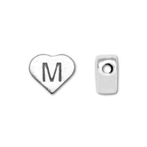    Sterling Silver Heart Letter Bead   M Arts, Crafts & Sewing