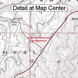 USGS Topographic Quadrangle Map   Anderson Ranch Dam, Idaho (Folded 