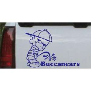 Pee On Buccanears Car Window Wall Laptop Decal Sticker    Blue 26in X 