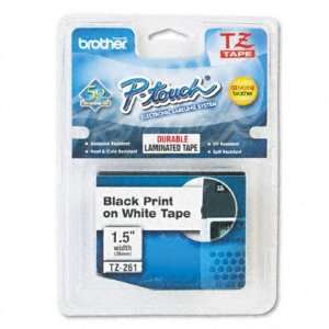  P Touch TZ Tape Cartridge   1 1/2w, Black on White(sold in 