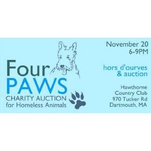    3x6 Vinyl Banner   Four Paws Charity Auction 