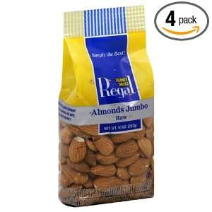Regal Almond Raw Jumbo, 10 Ounce (Pack of 4)