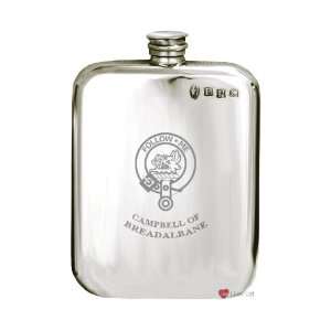  Campbell Of Breadalbane Clan Crest Pewter Hip Flask 6oz 