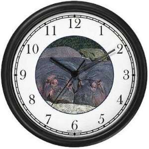  Hippopotamus   Hippos Sleeping (JP6) Wall Clock by 