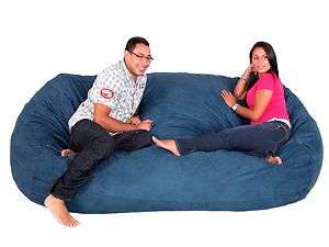 COZY SAC CHAIR NAVY SUEDE BEAN BAG LOVE SEAT NEW  