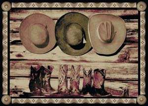 Rustic Cowboy hates and boats Rug carpet and rugs and carpets 