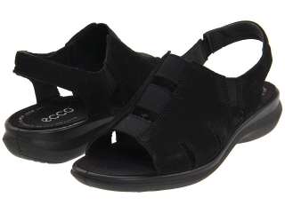 ECCO Breeze Elastic Band Womans Black Leather Sandal 211083 All Sizes 