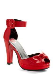Crimson and Bow ver Heel   Red, Solid, Bows, Buckles, Cutout, Party 