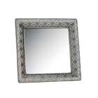 Allstate Floral 1.4Hx12.4Wx12.4L Metal Lace Mirror Tray Silver