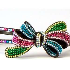  Bling Bling Bow Headband with Multi Color Rhinestones 