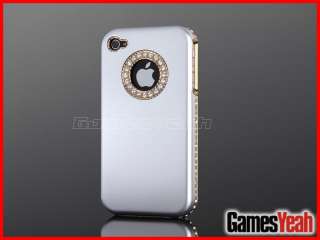   Silver Aluminum Bling Chrome Hard Case Skin Cover For iPhone 4S 4G S