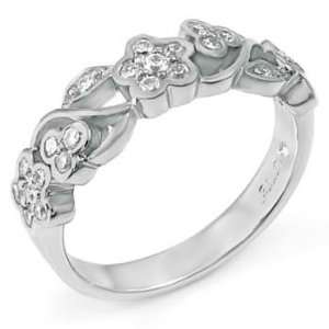 Fabulous Flower Power Themed Sterling Silver Wedding Ring, Crafted 