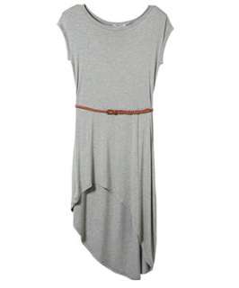Grey (Grey) Teens Grey Asymmetric Belted Dress  238959704  New Look