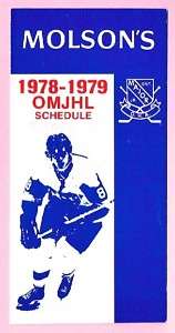 1978 79 OMJHL Jr Hockey Schedule Niagara Falls Flyers  