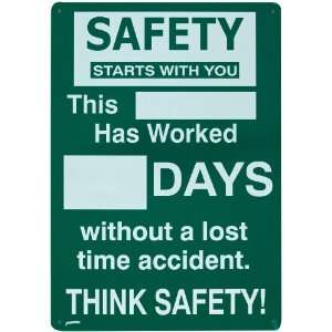 Brady 45959 Prinzing Safety Record Sign Blank  Industrial 