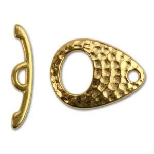  Gold Hammered Ellipse Toggle Clasp Arts, Crafts & Sewing