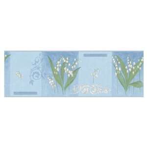  allen + roth Blue Lily Of The Valley Wallpaper Border 