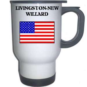 US Flag   Livingston New Willard, Texas (TX) White Stainless Steel Mug