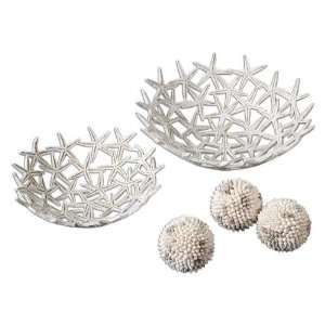  STARFISH BOWLS WITH SPHERES S/5