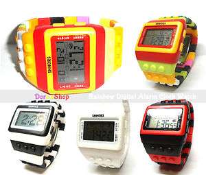Rainbow Functional Digital Alarm Clock Sports Watch for kid boy girl 