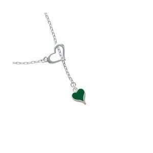   Small Long Green Heart Heart Lariat Charm Necklace [Jewelry] Jewelry