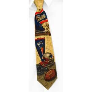 NFL New England Patriots Nostalgia 2 tan/taupe silk Tie  