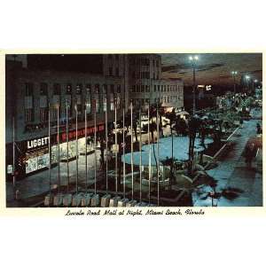  Lincoln Road Mall at Night, Miami Beach, Florida 1960s 